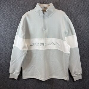 Jordan Golf Sweatshirt Size Medium Mens Light Green Ivory Dri Fit 1/4 Zip